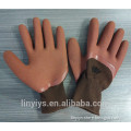 13 gauge 58g brown foam rubber coated brown nylon work gloves